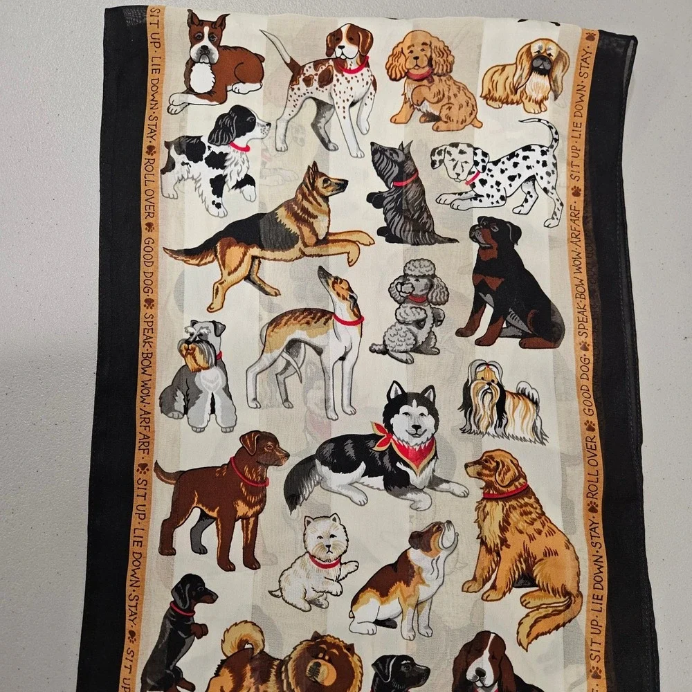Dog Print‎ Scarf Lightweight Dog Mom Puppy 58 inch